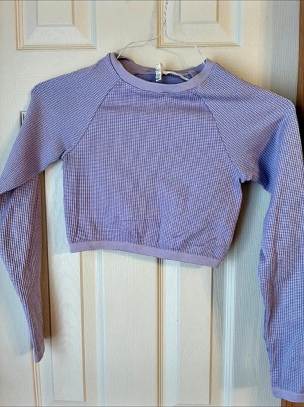 offline by aerie Cropped Long Sleeve Top in Purple Size XS Like New